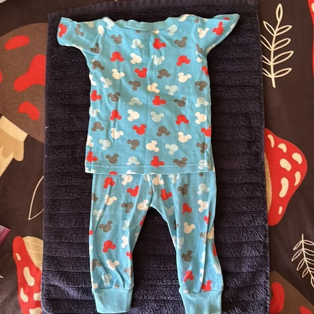 Disney Mickey Mouse 2-Piece Pajamas Set Size 12 Months Baby Toddler Sleepwear